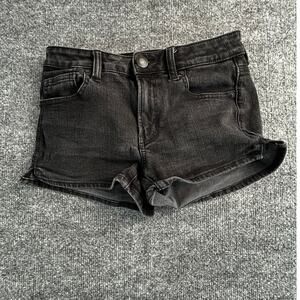 American Eagle AEO Denim X4 Women’s 0 Black Cuffed Jean Shorts